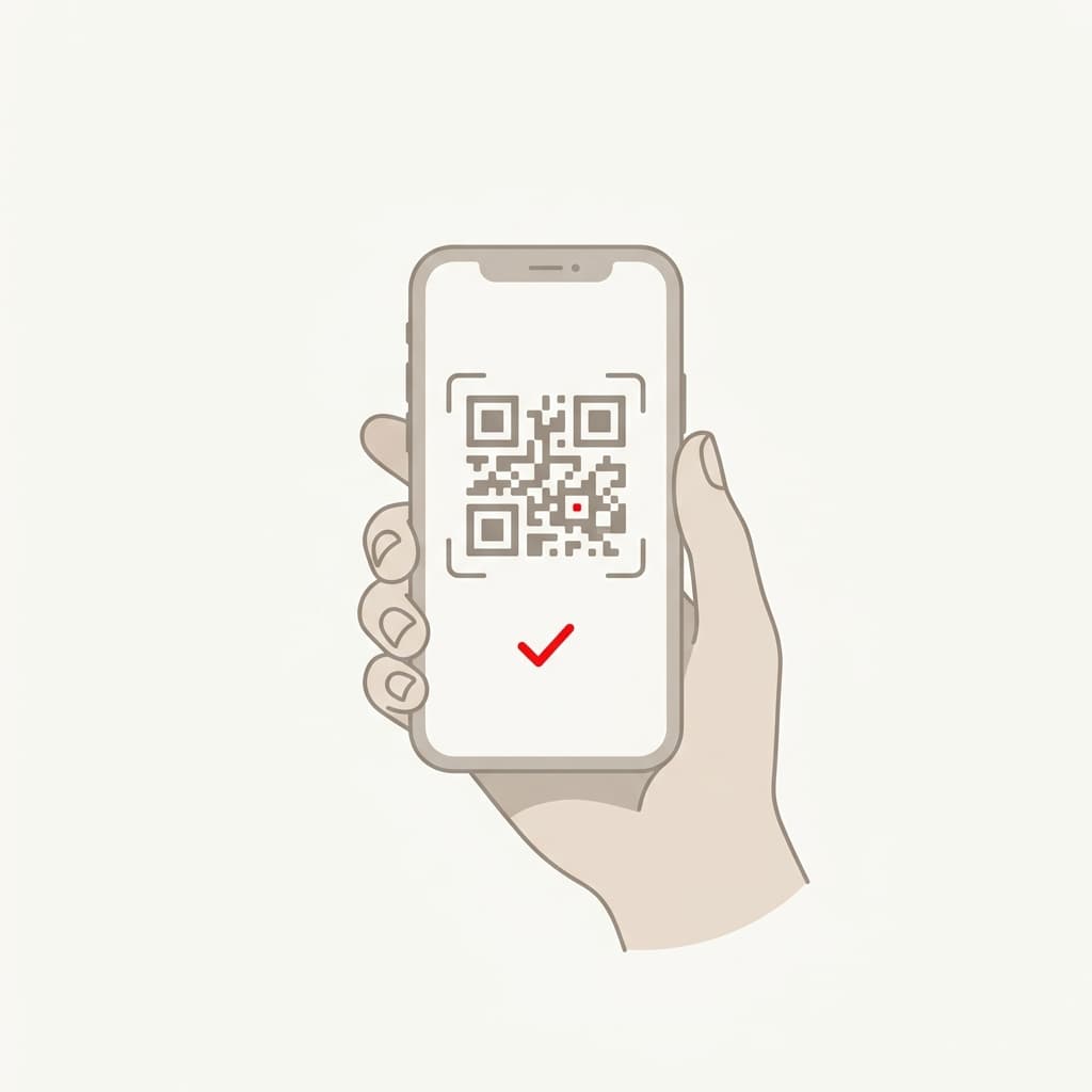 スマホのQRコードで支払うイラスト